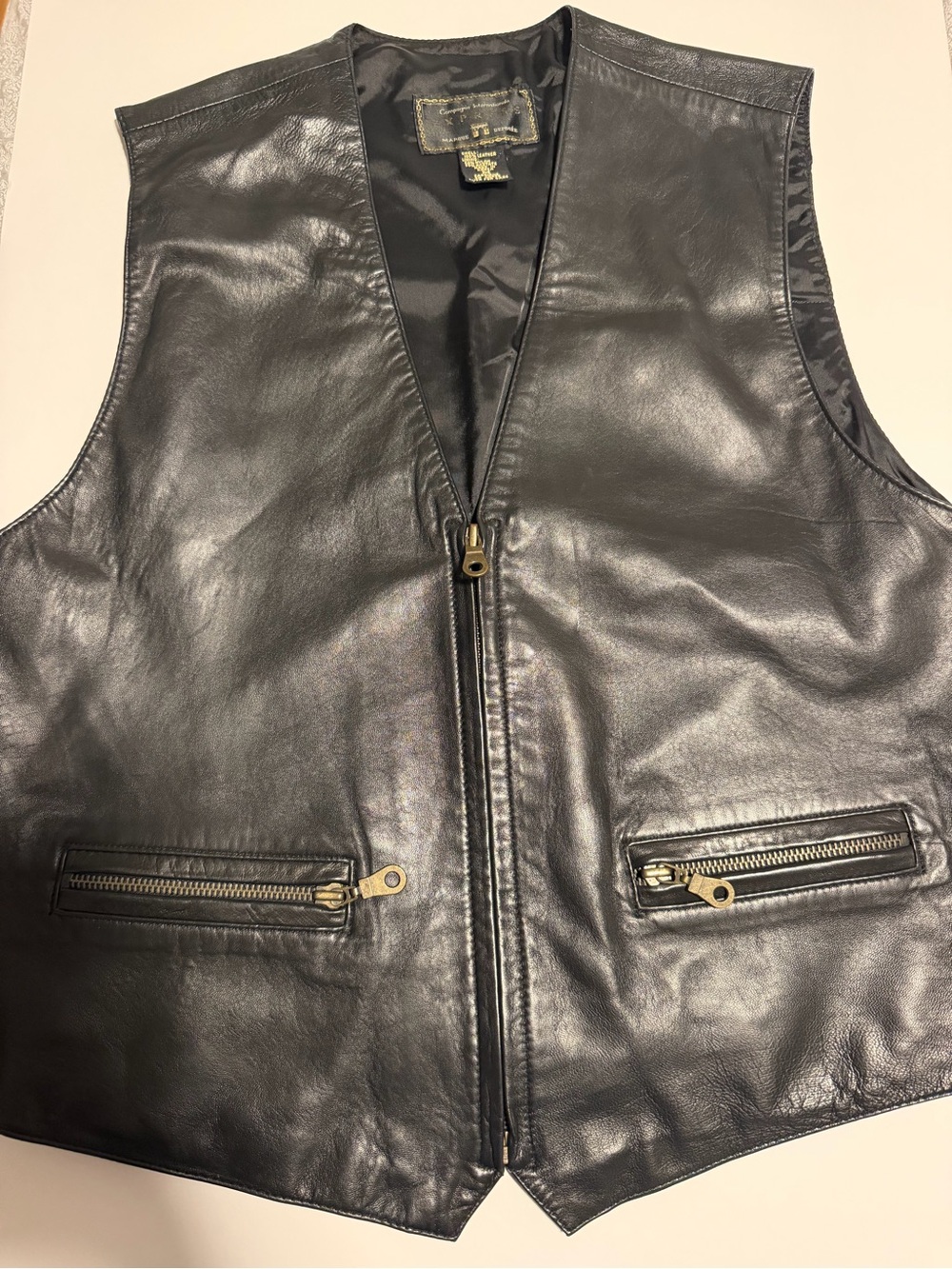 Vintage Unisex Express Leather Vest Size M